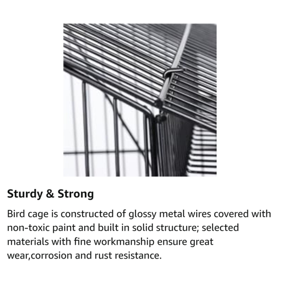 Large Parakeet Bird Cage With Vibrant Colors, 1 Ladder, and 2 Hanging Toys - Picture 8 of 16